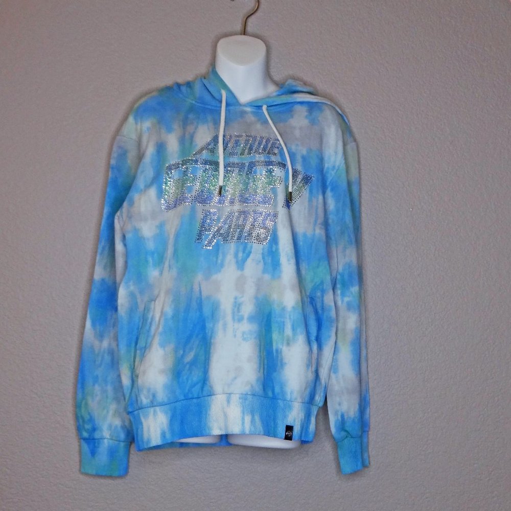 Avenue George V Paris Couture Tie Dye Bling Hoodie Sweatshirt / Tracksuit Size L